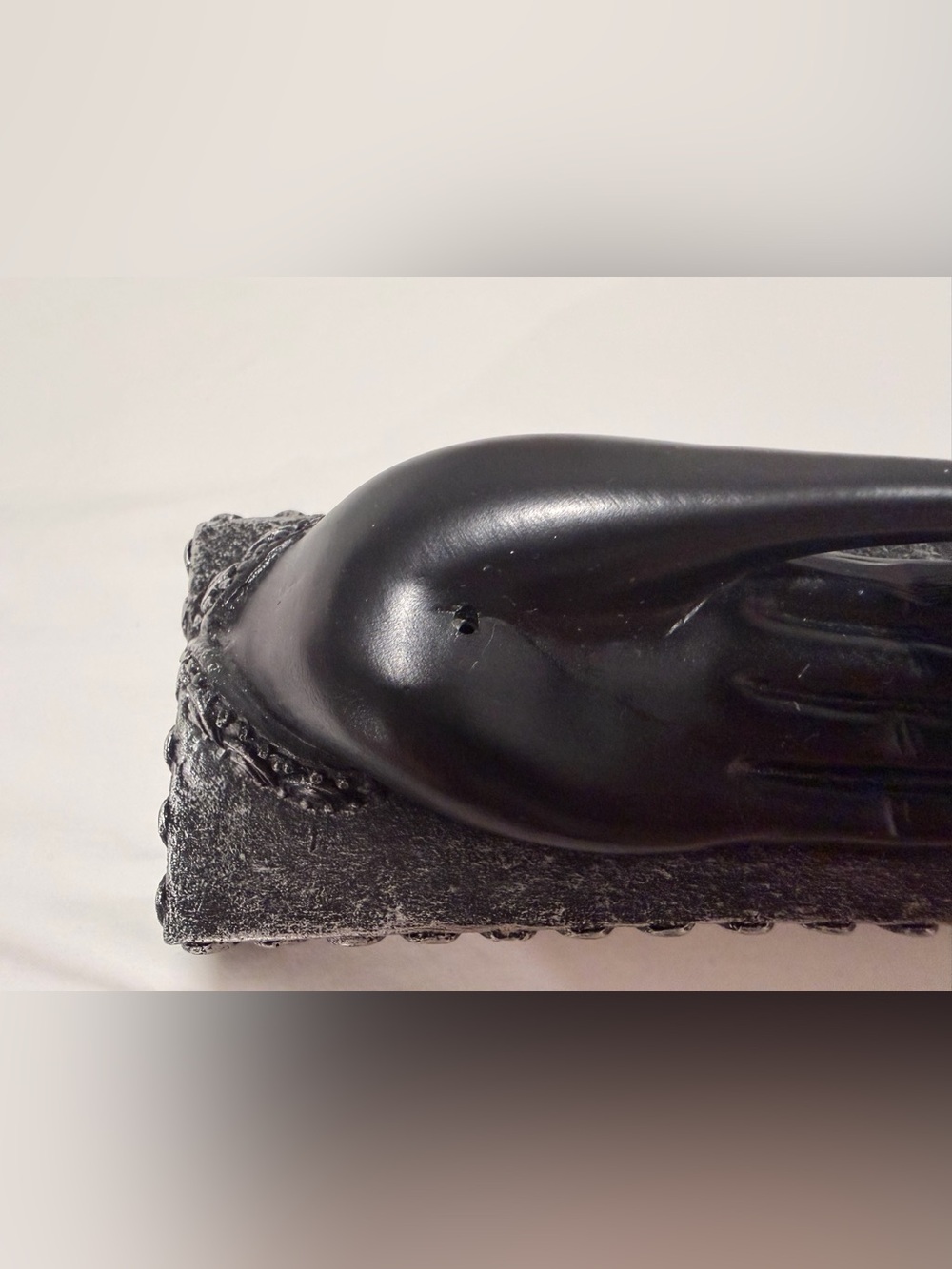 Black Buddha Hand Lotus Incense & Tea Light Candle Holder | Zen Decor - Picture 3 of 5